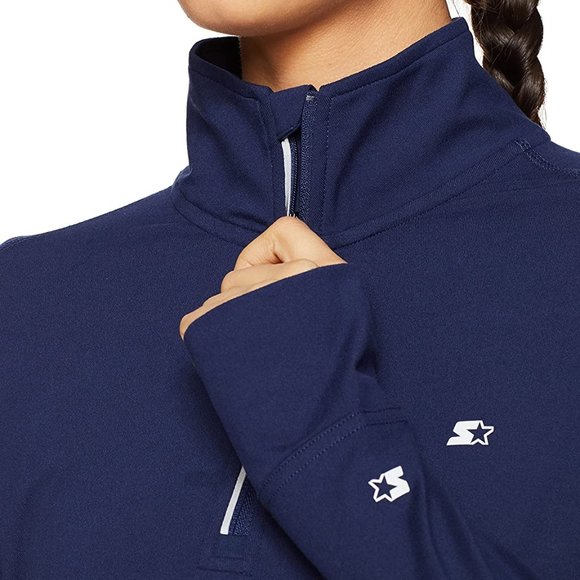 Starter Women's Long Sleeve Half-Zip Top Shirt - Picture 2 of 4